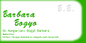 barbara bogyo business card