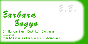 barbara bogyo business card